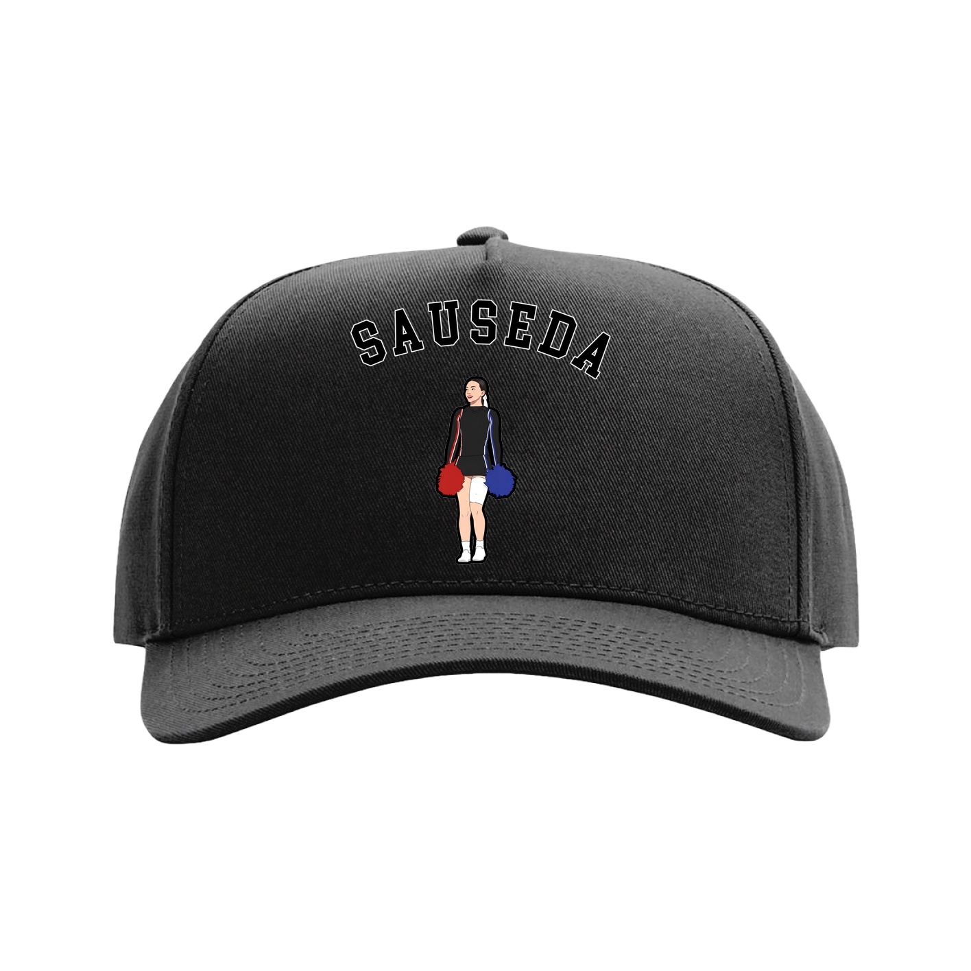 Full Fabric Five-Panel Champ Cap — Shirsey Arch in Black