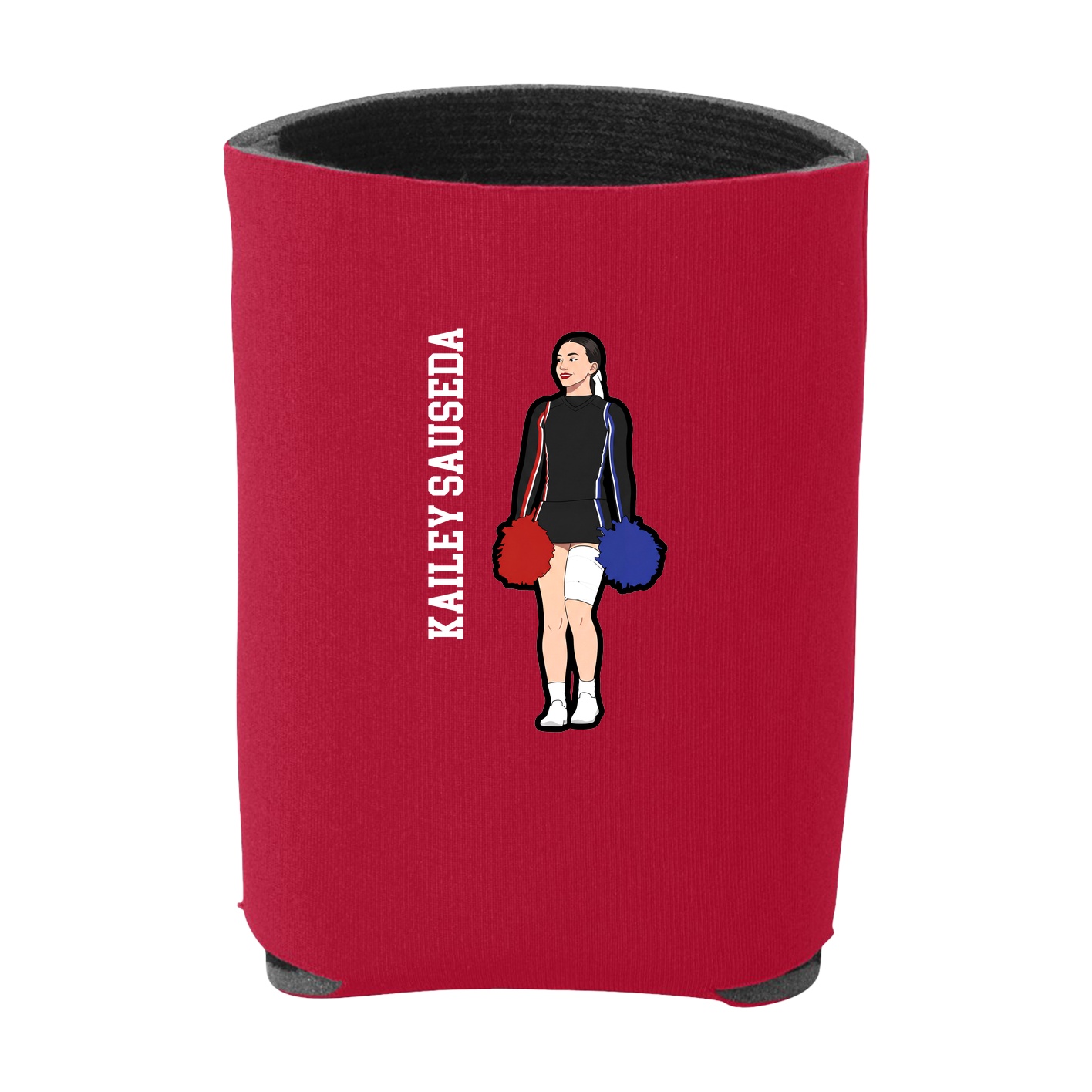Can Holder — Name Vertical in Red