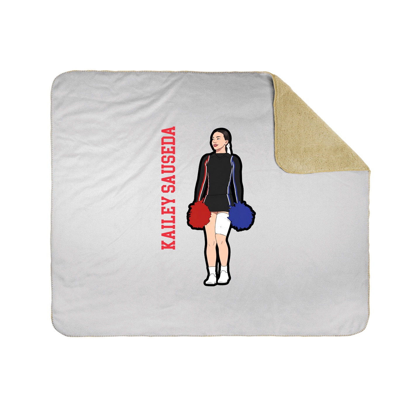 Throw Blanket — Name Vertical in White
