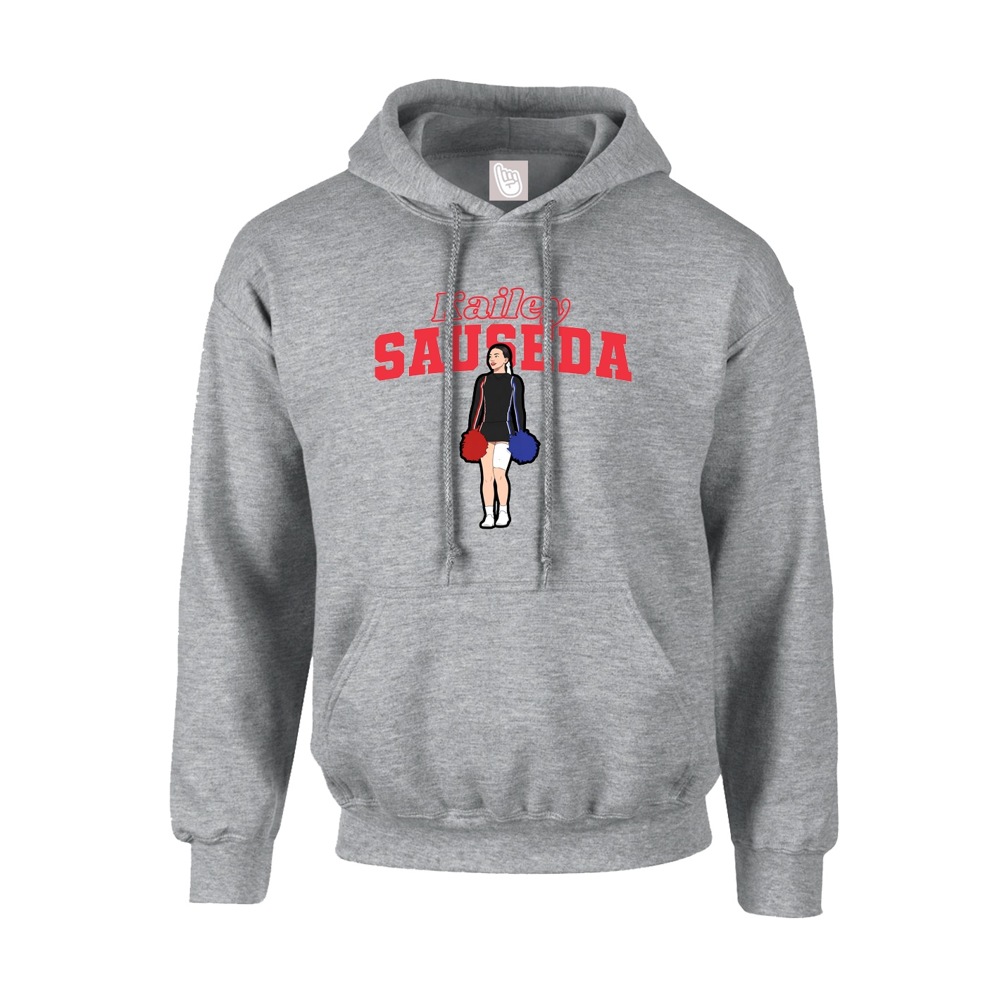 Hoodie — Name Arch in Grey