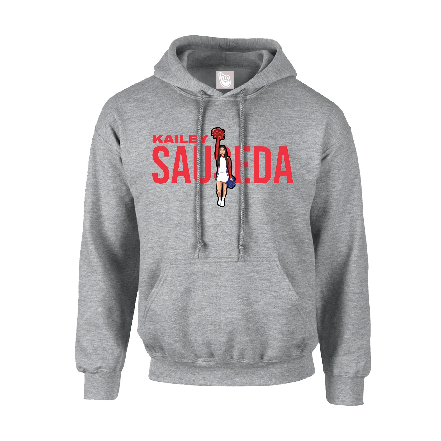 Hoodie — Player Name in Grey
