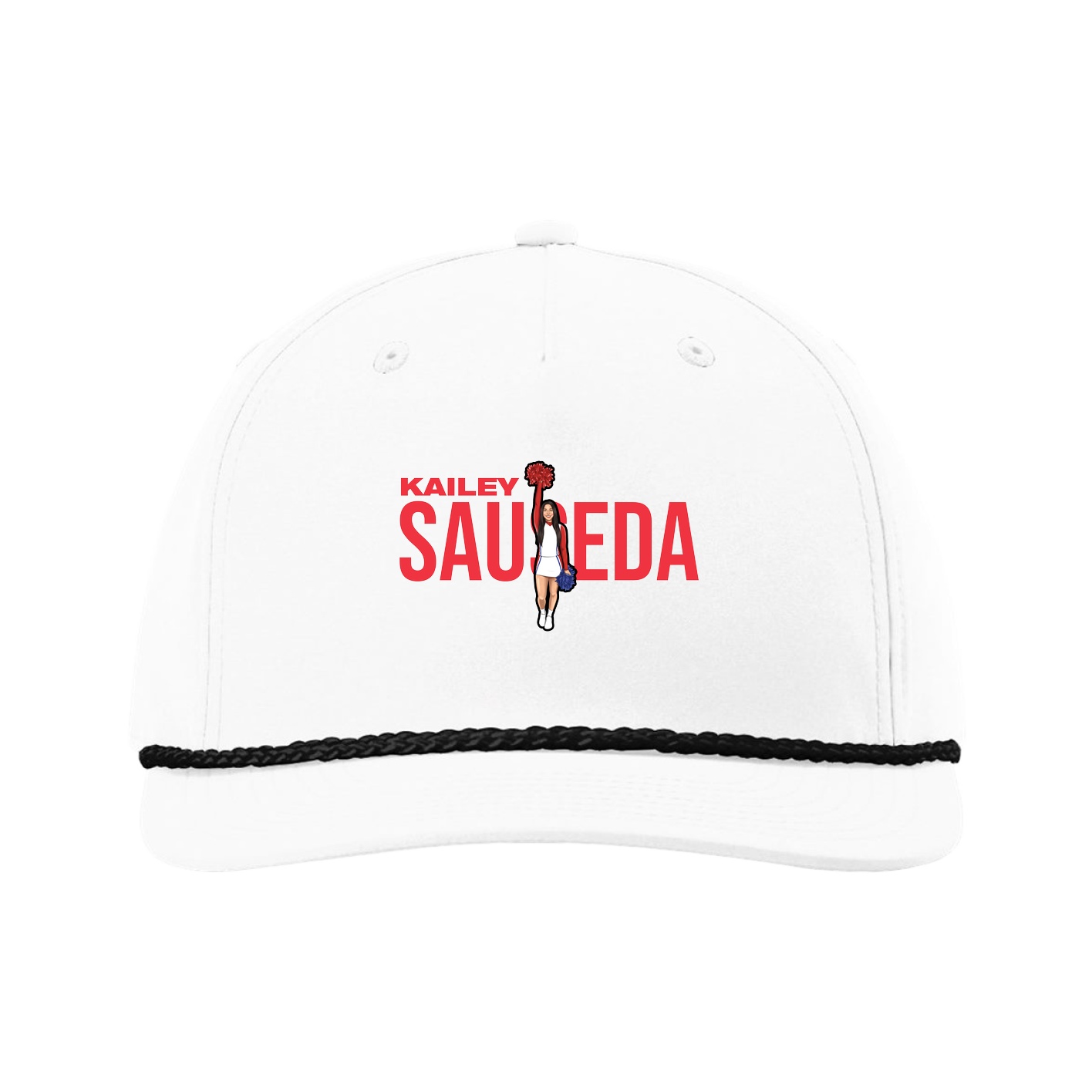 Five-Panel Classic Rope Cap — Player Name in White
