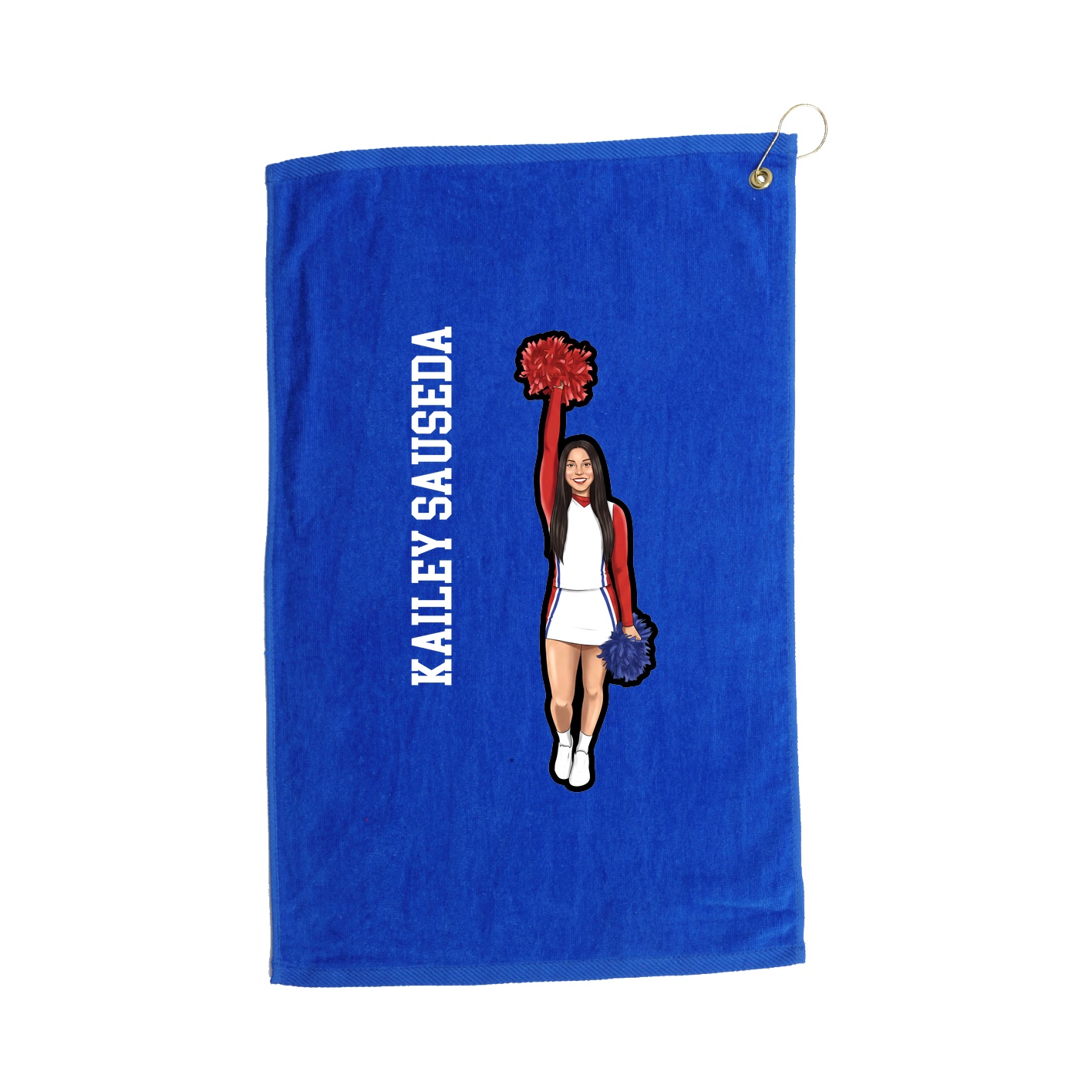 Golf Towel — Name Vertical in Royal