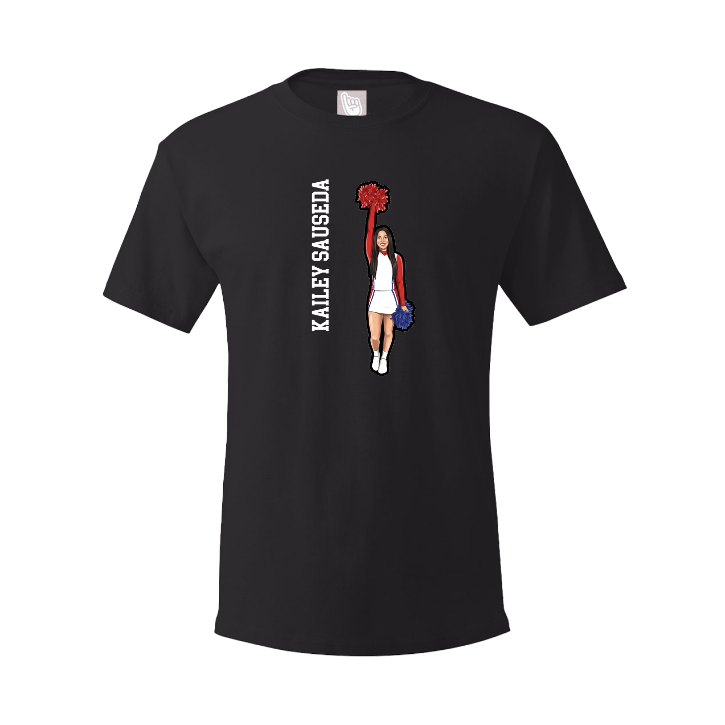 Youth Tee — Name Vertical in Black