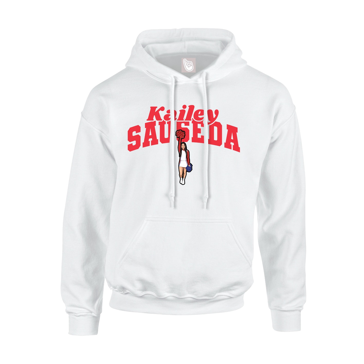 Youth Hoodie — Signature Arch in White