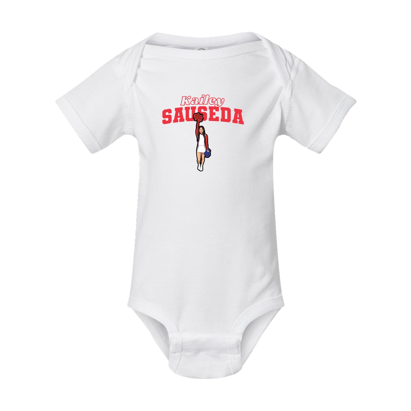 Baby Onesie — Name Arch in White