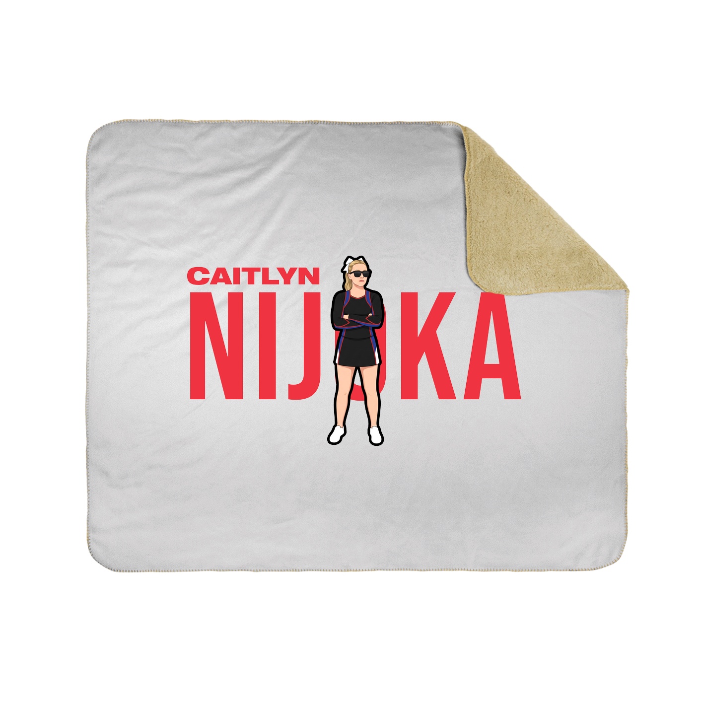 Throw Blanket — Player Name in White