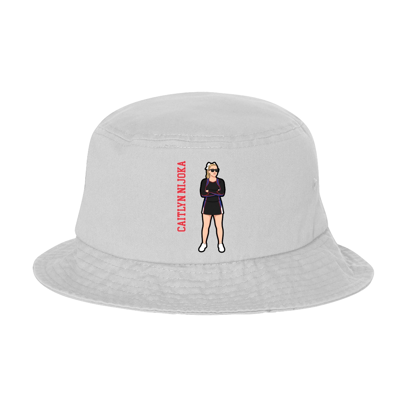 Bucket Cap — Name Vertical in White