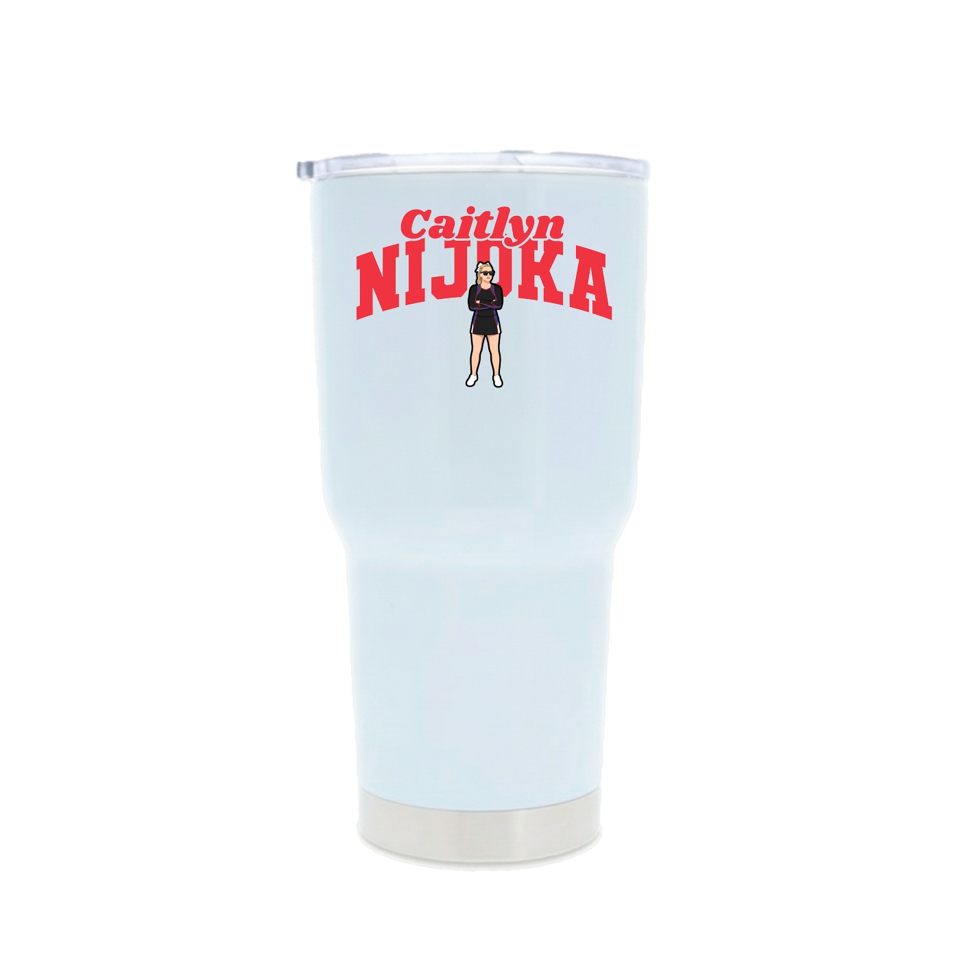 30oz Stainless Steel Tumbler — Signature Arch in White