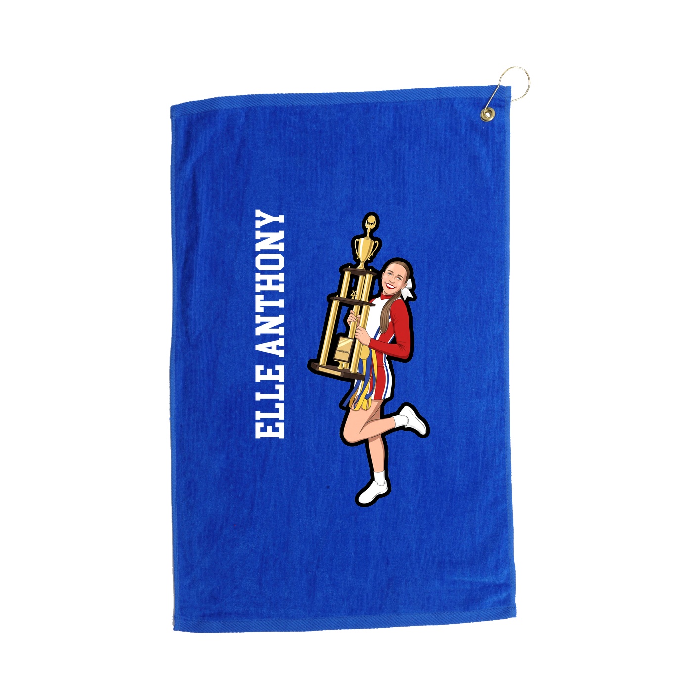 Golf Towel — Name Vertical in Royal