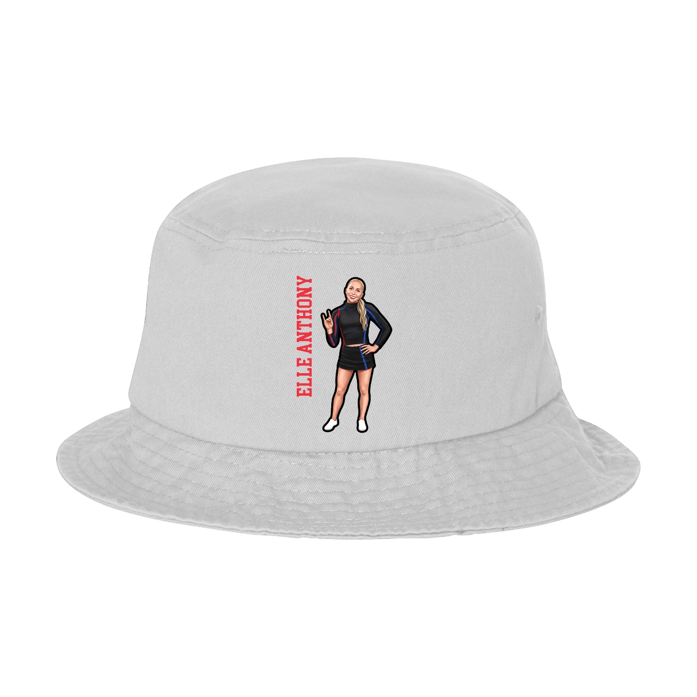 Bucket Cap — Name Vertical in White