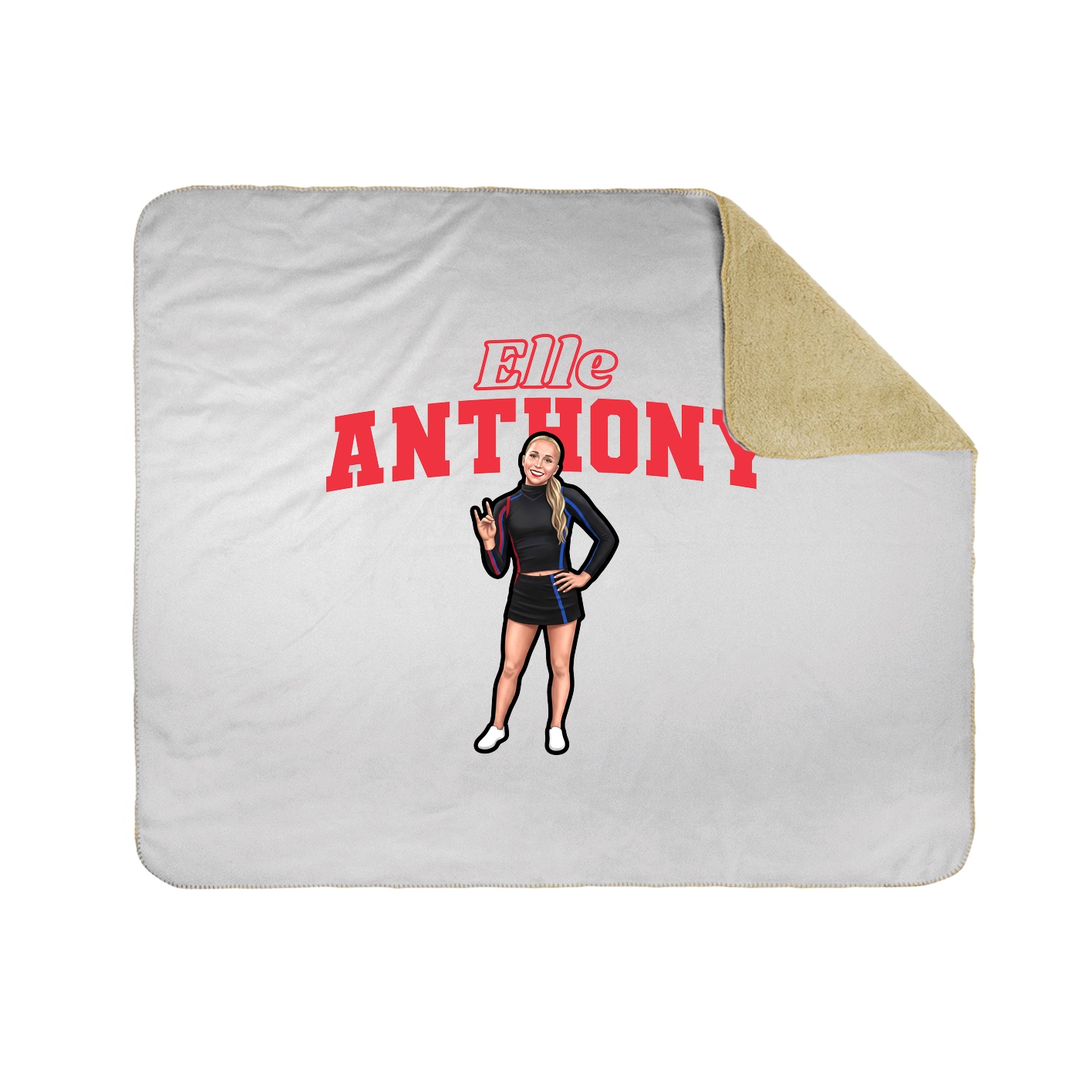 Throw Blanket — Name Arch in White