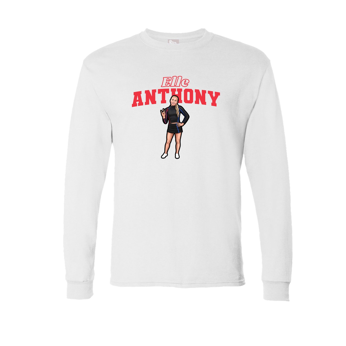 Long Sleeve Tee — Name Arch in White