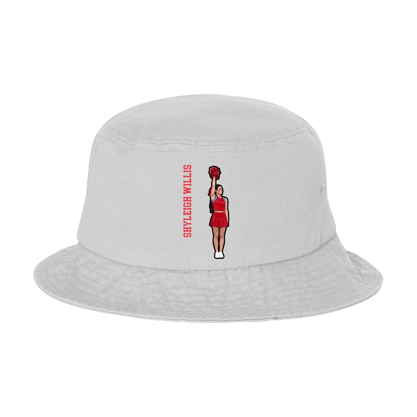 Bucket Cap — Name Vertical in White