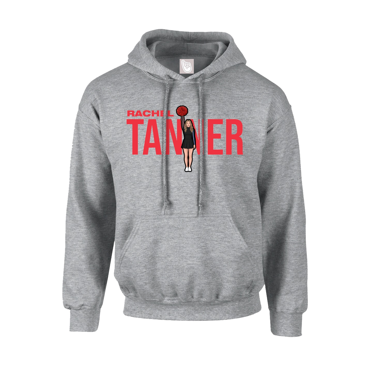 Hoodie — Player Name in Grey