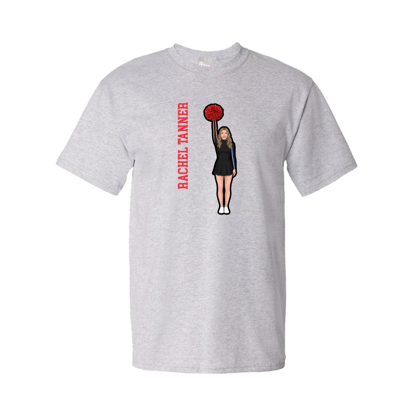 Youth Tee — Name Vertical in Grey