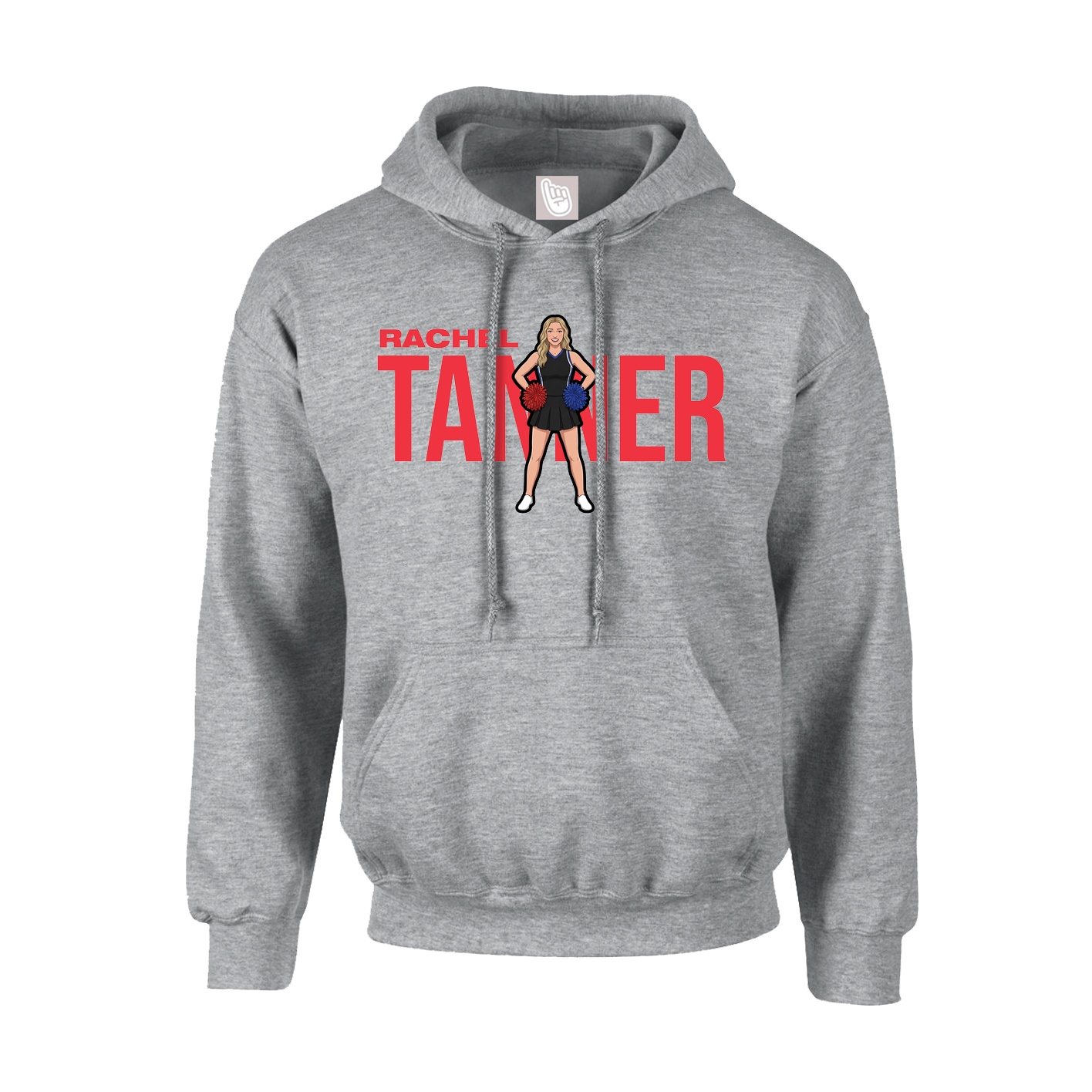 Youth Hoodie — Player Name in Grey