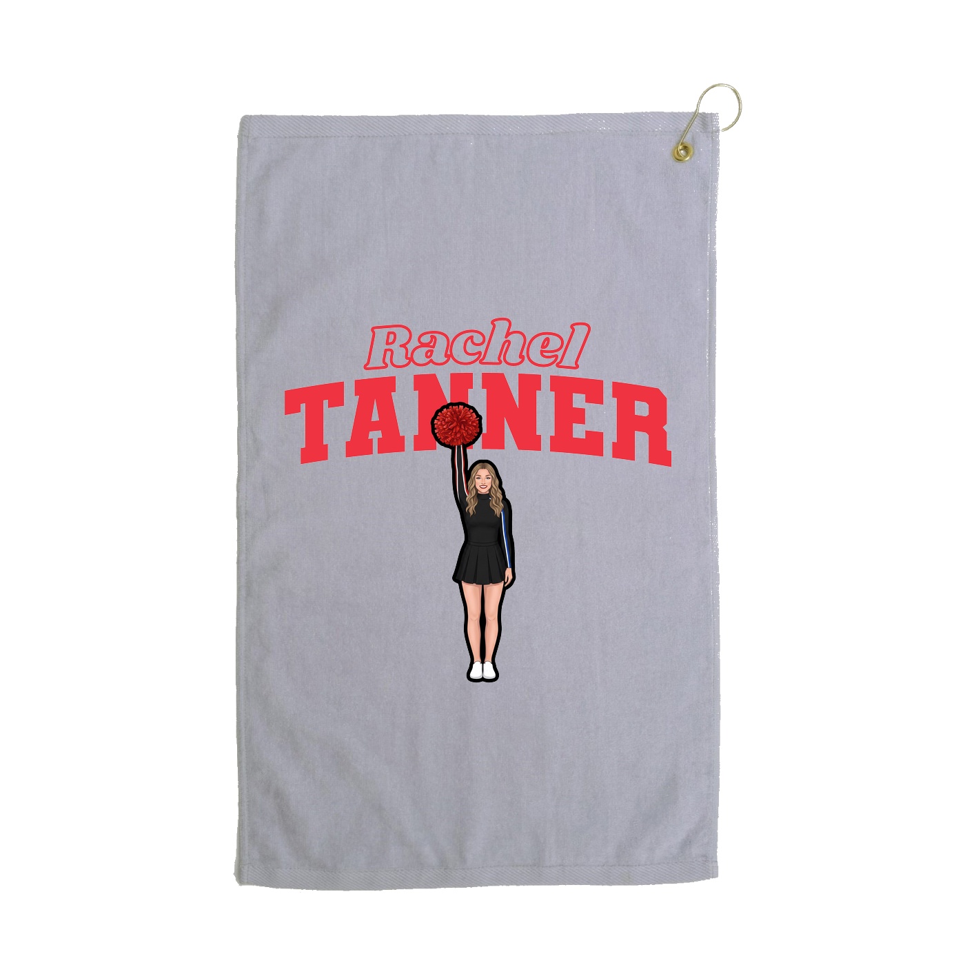 Golf Towel — Name Arch in Grey