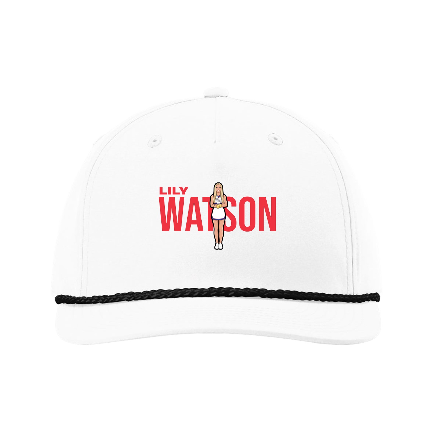 Five-Panel Classic Rope Cap — Player Name in White