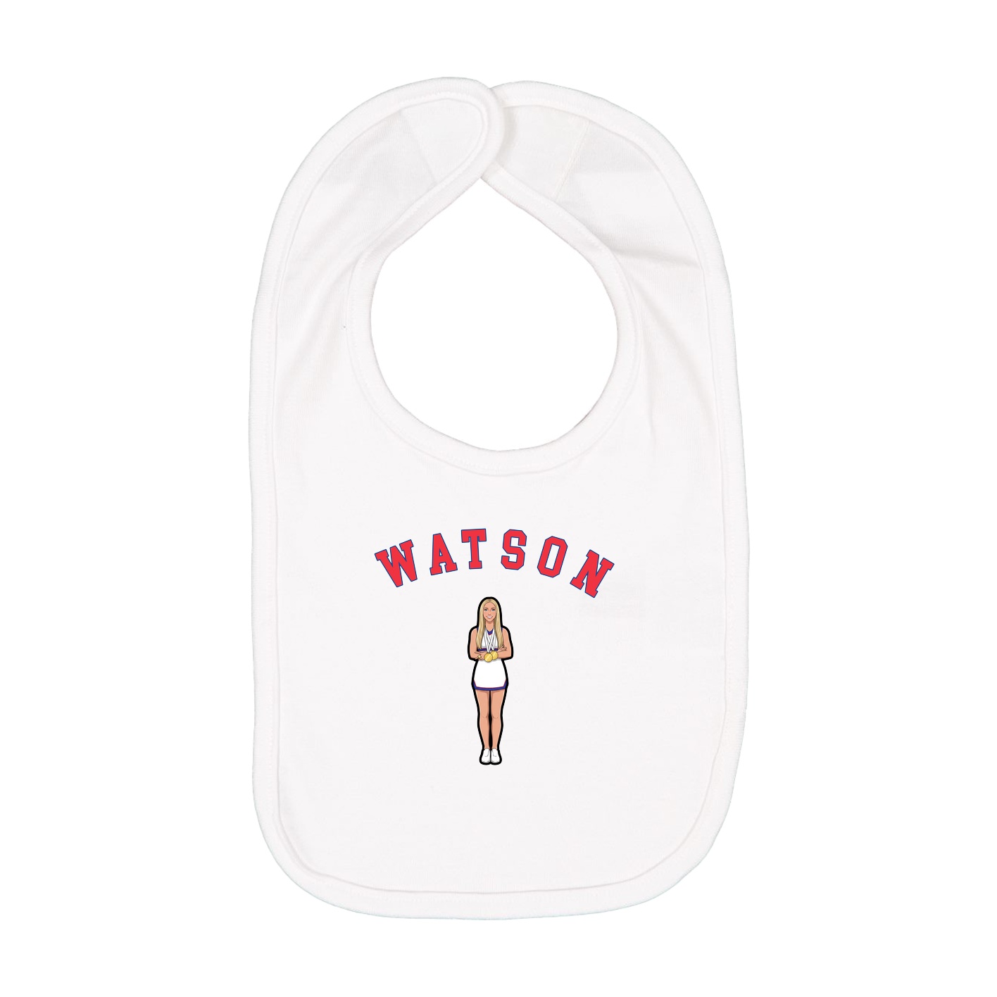 Infant Bib — Shirsey Arch in White