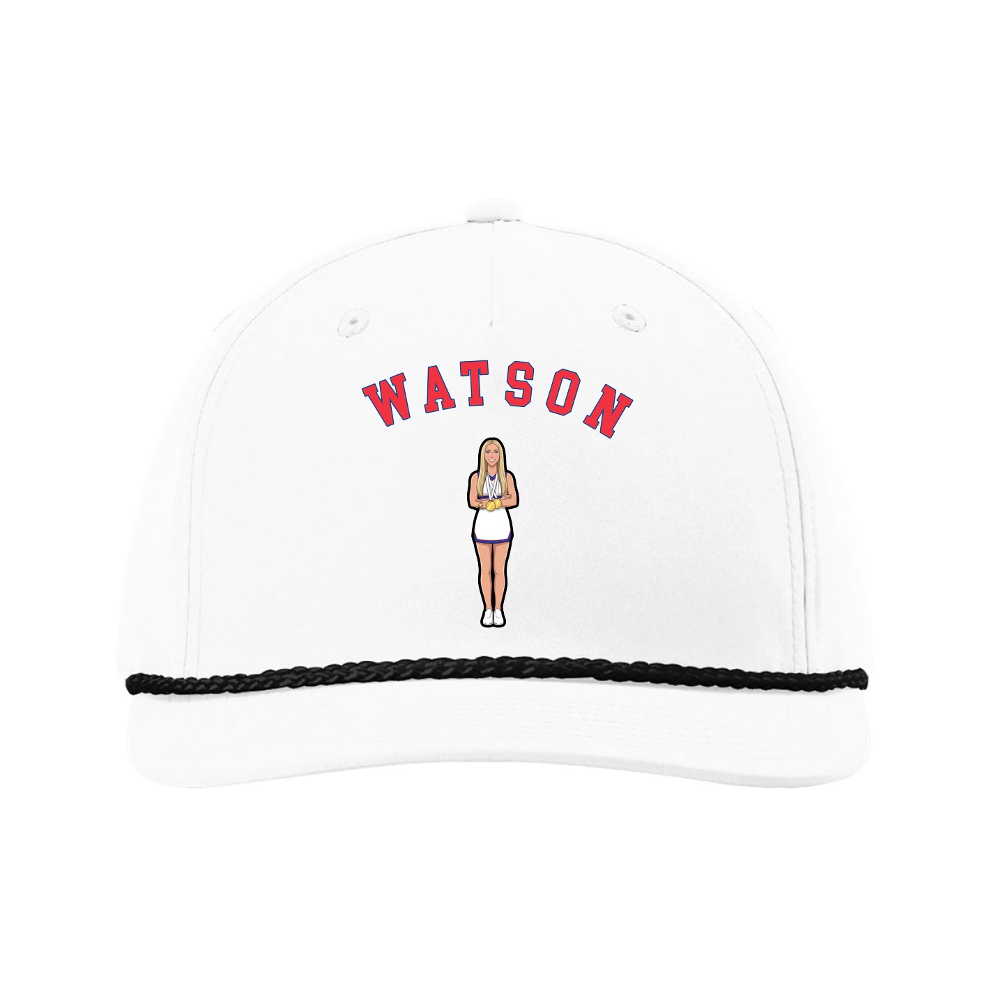 Five-Panel Classic Rope Cap — Shirsey Arch in White