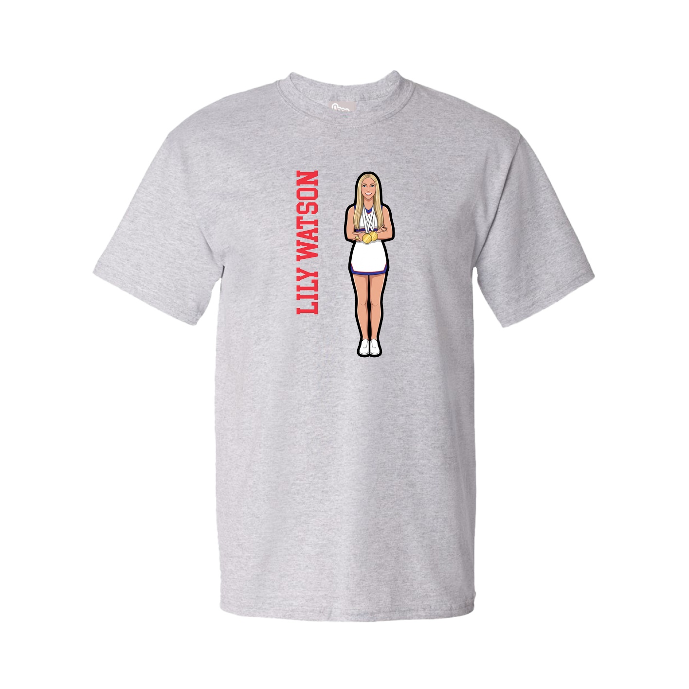Tee — Name Vertical in Grey