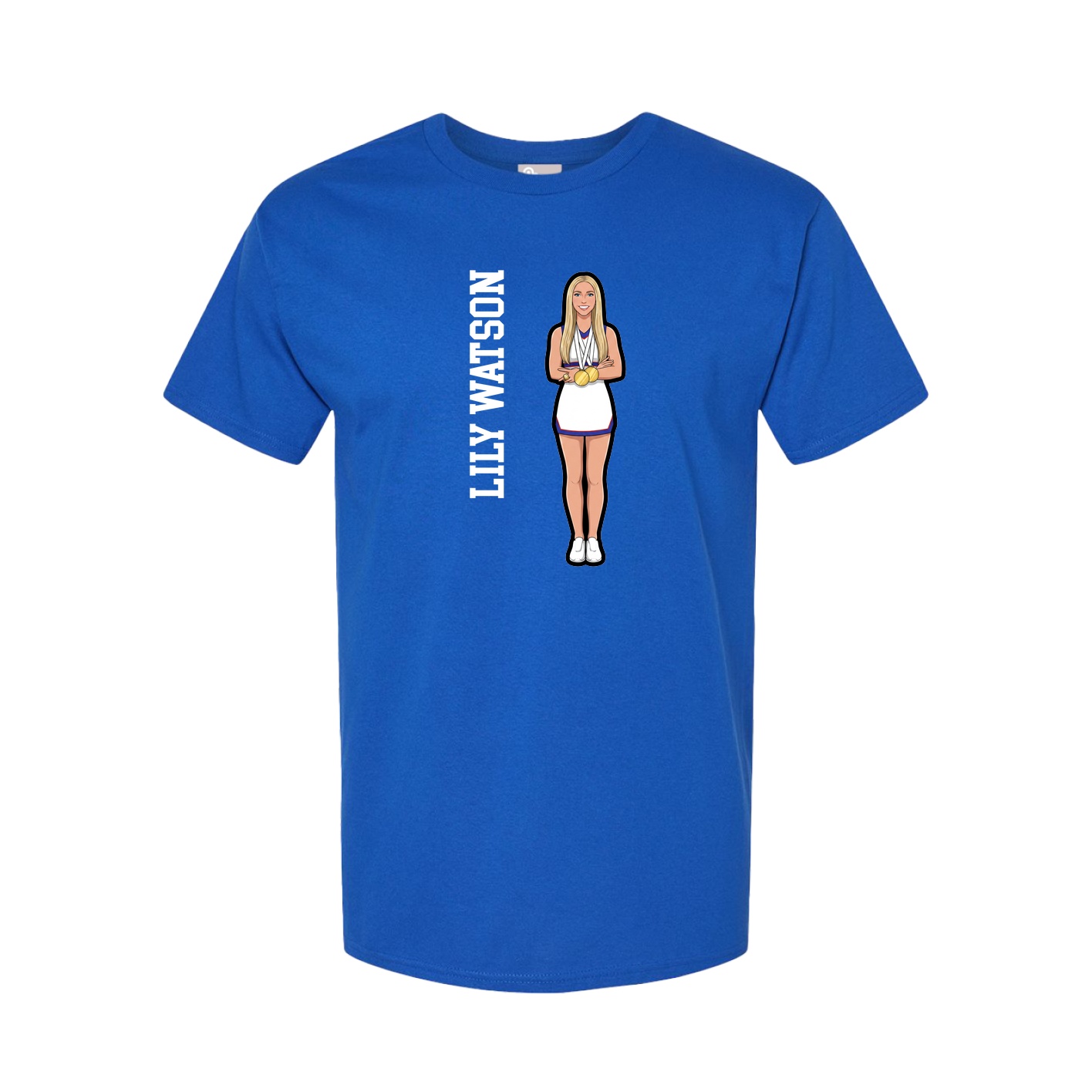 Youth Tee — Name Vertical in Royal