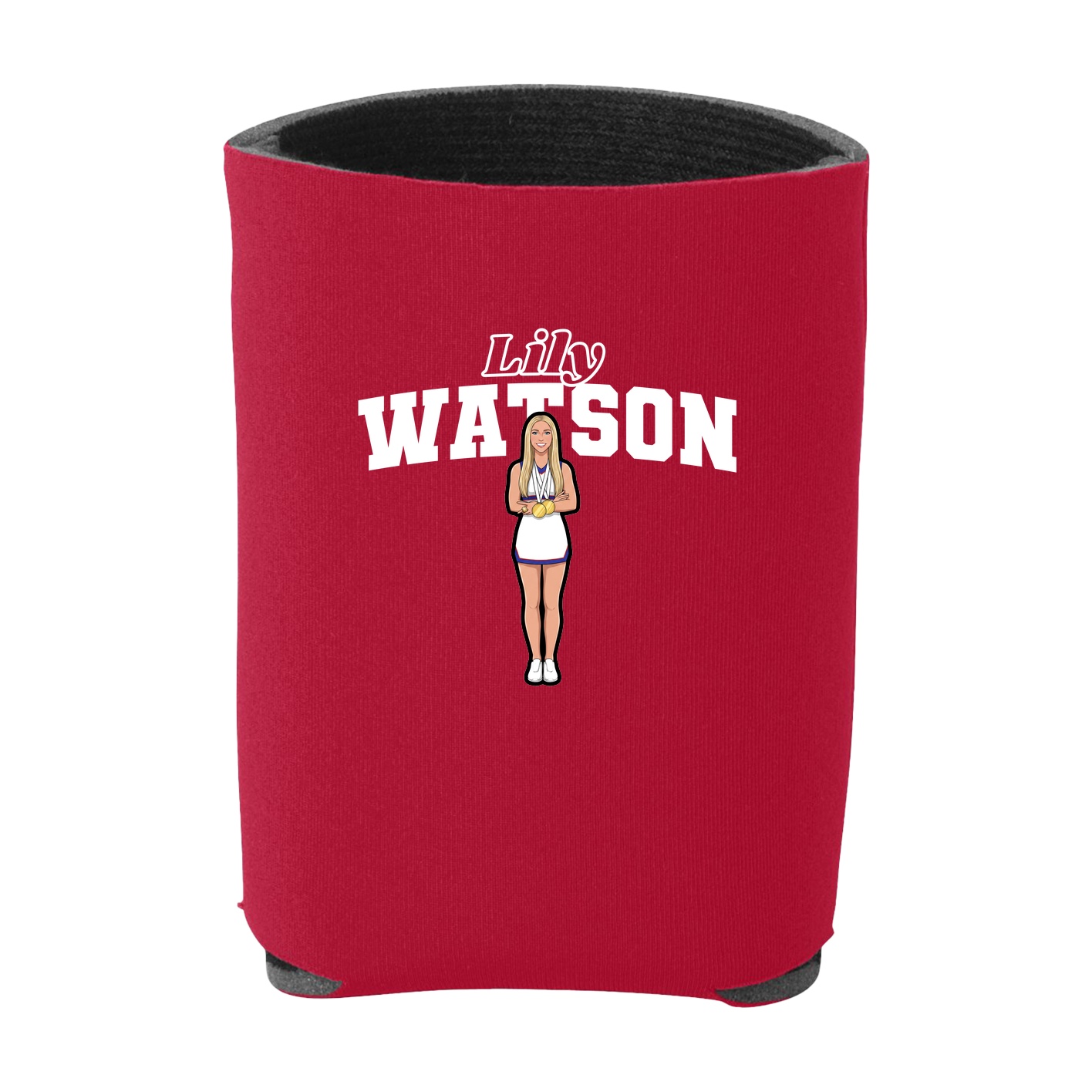 Can Holder — Name Arch in Red