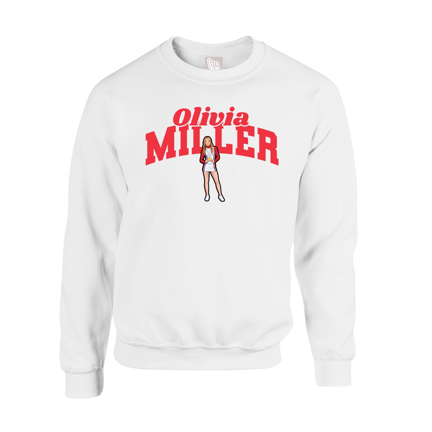 Fleece Crew — Signature Arch in White