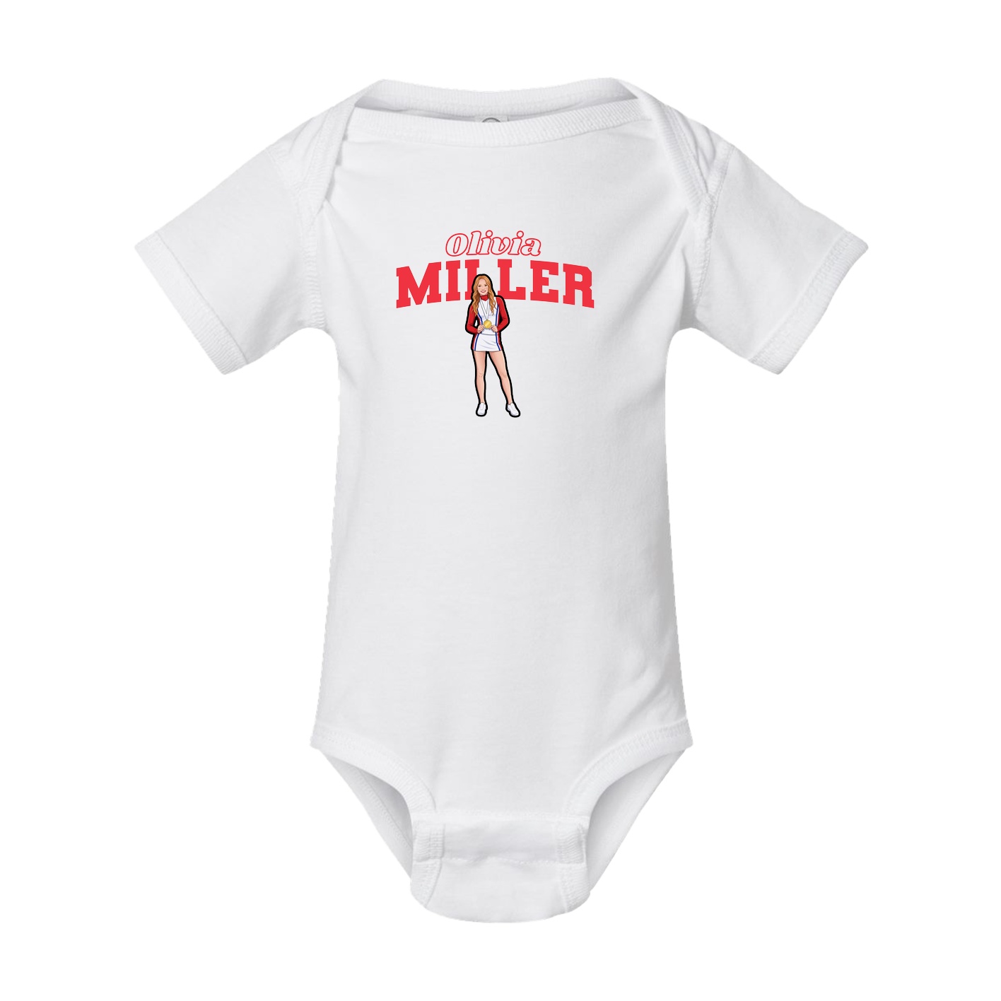 Baby Onesie — Name Arch in White