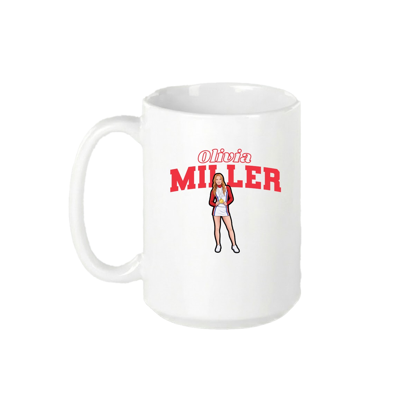 15oz Coffee Mug — Name Arch in White