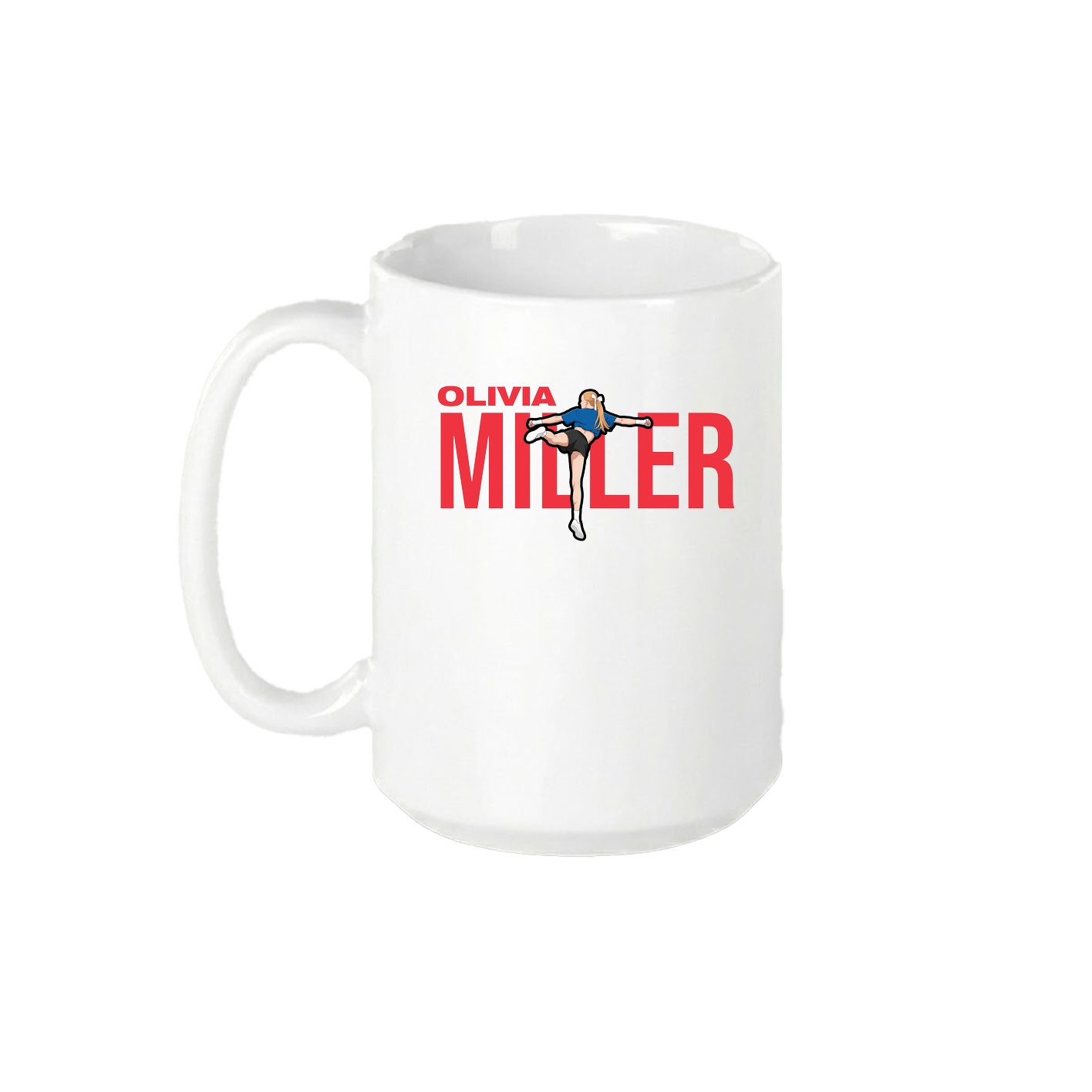 15oz Coffee Mug — Player Name in White