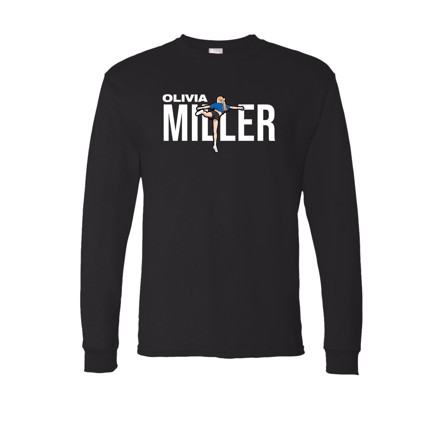 Long Sleeve Tee — Player Name in Black