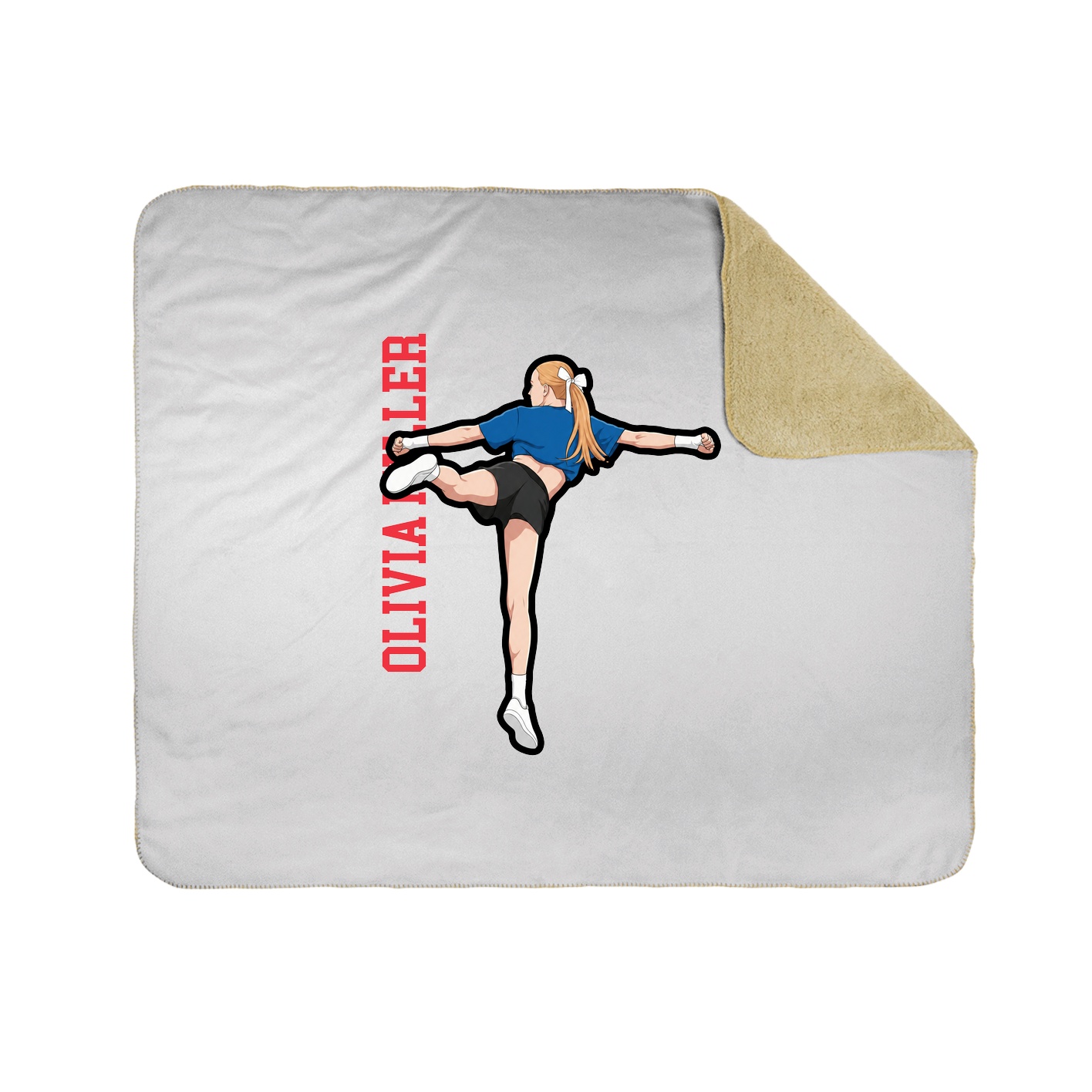 Throw Blanket — Name Vertical in White