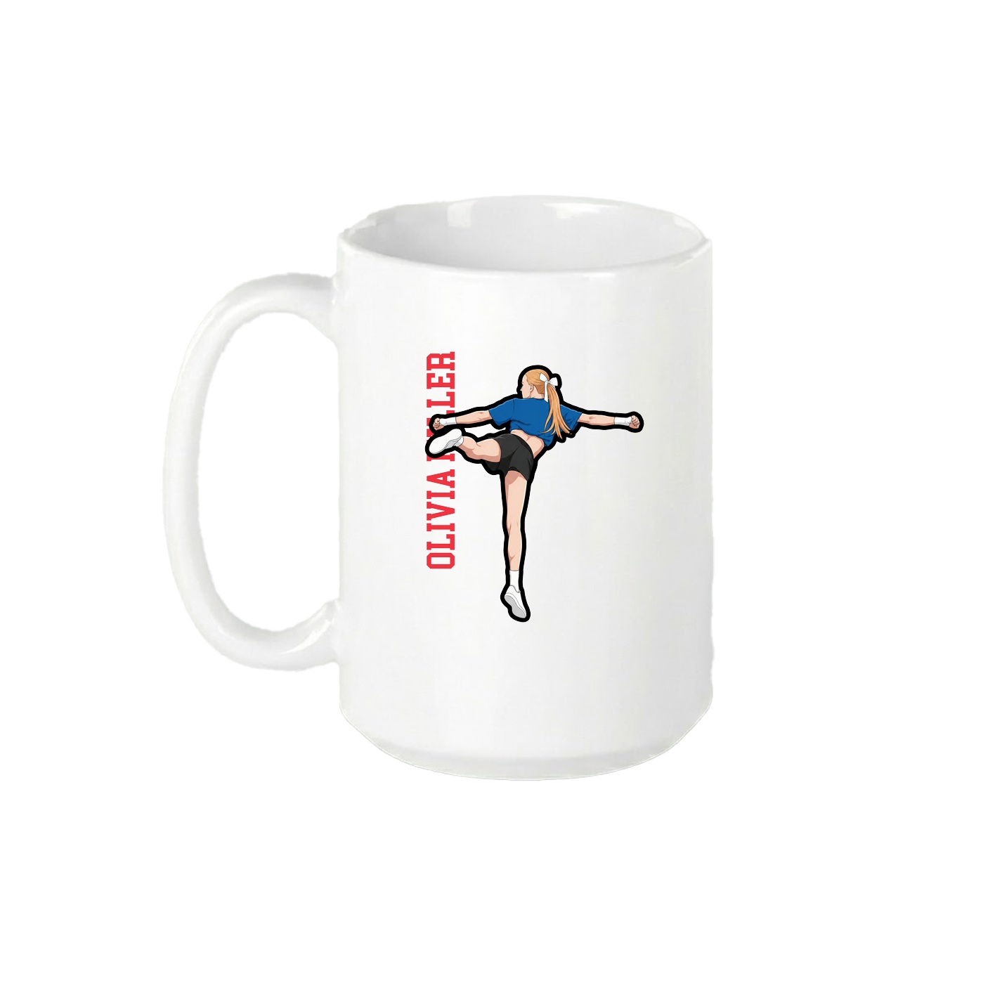 15oz Coffee Mug — Name Vertical in White