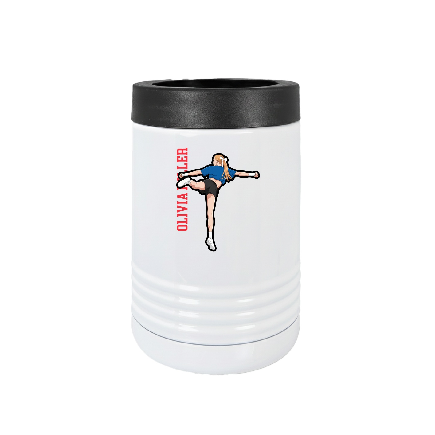 Beverage Holder — Name Vertical in White