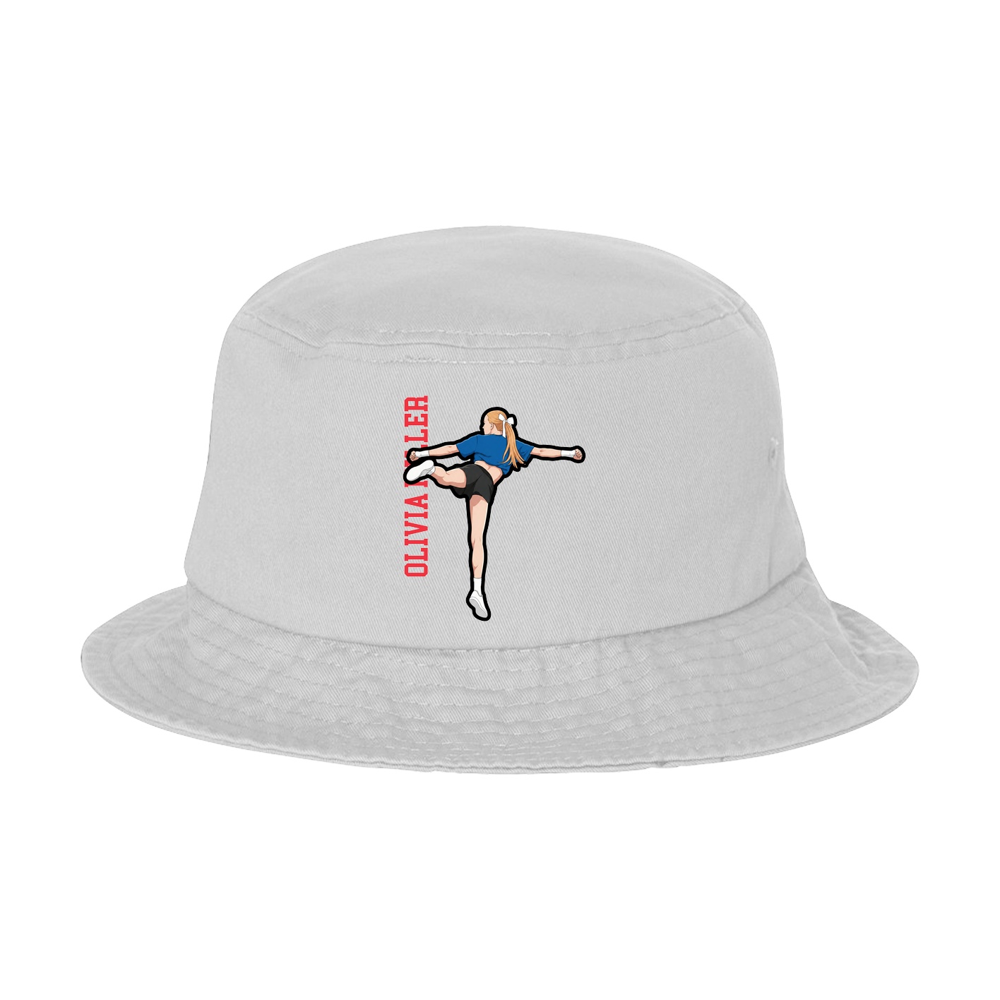 Bucket Cap — Name Vertical in White