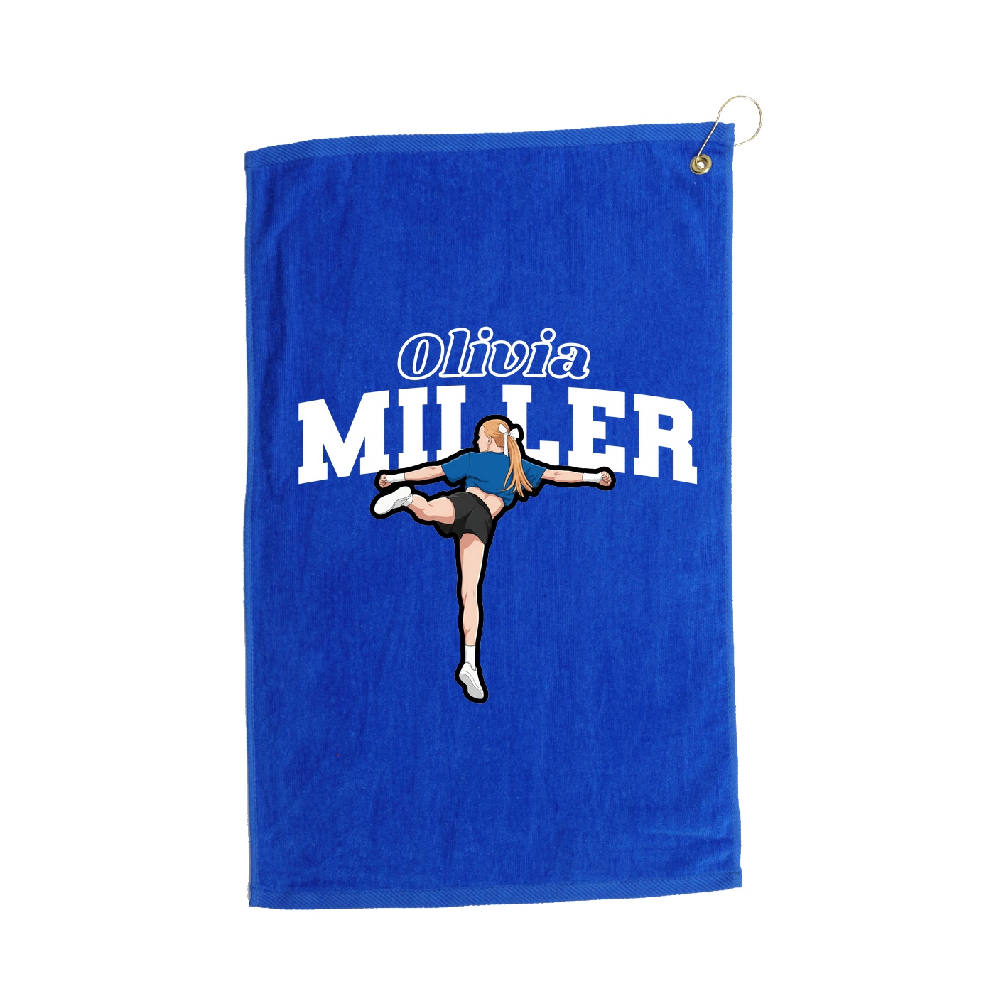 Golf Towel — Name Arch in Royal