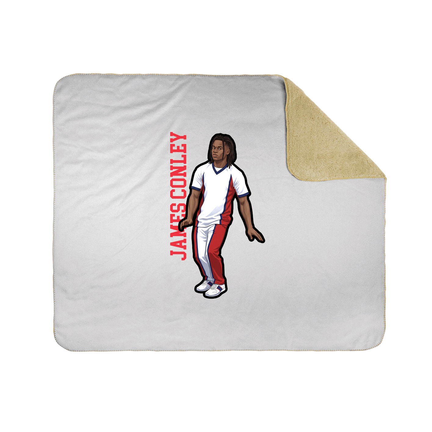Throw Blanket — Name Vertical in White