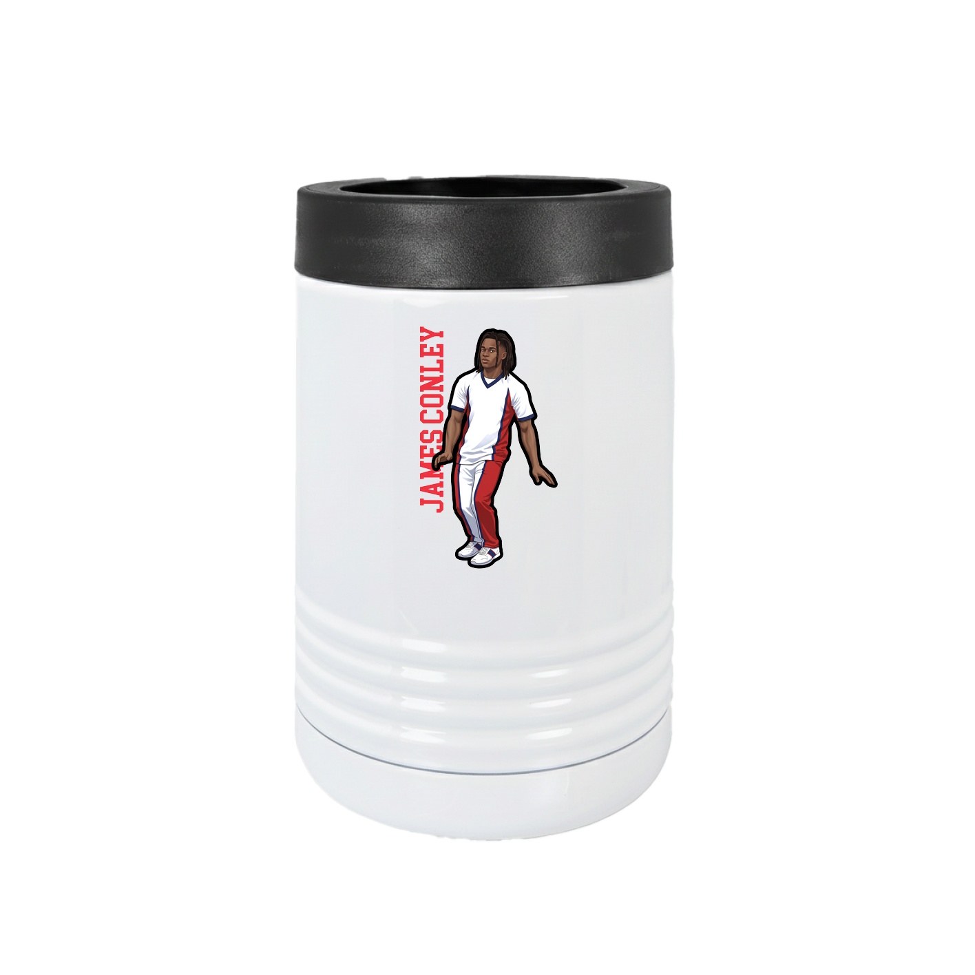 Beverage Holder — Name Vertical in White