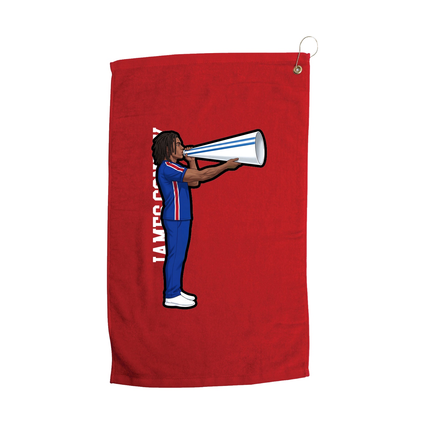 Golf Towel — Name Vertical in Red
