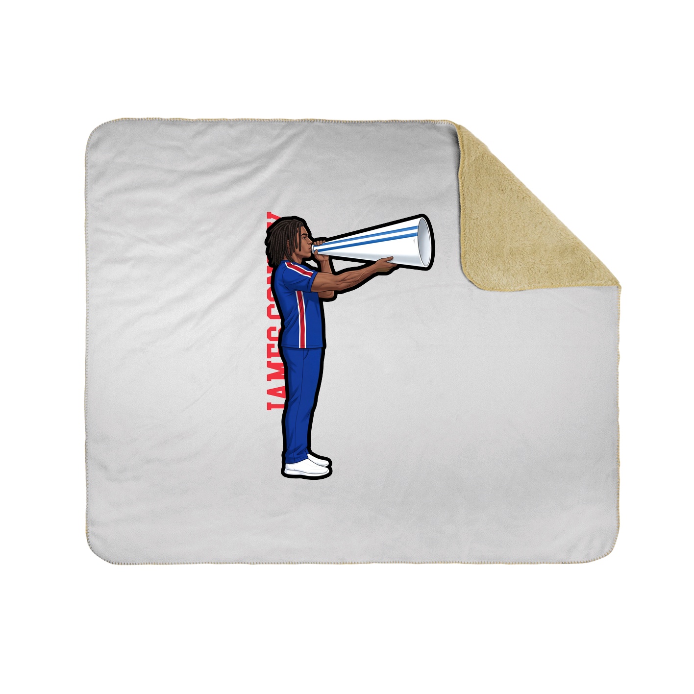 Throw Blanket — Name Vertical in White