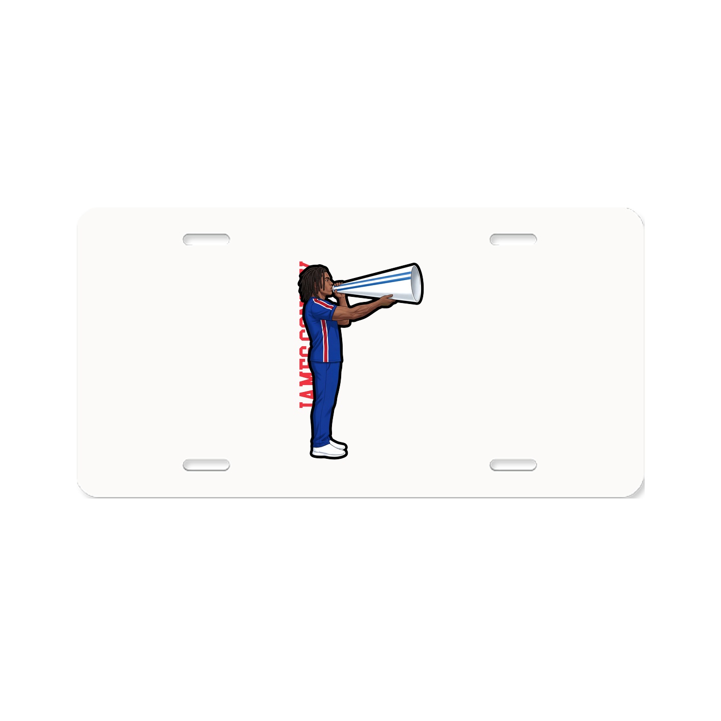 License Plate — Name Vertical in Classic