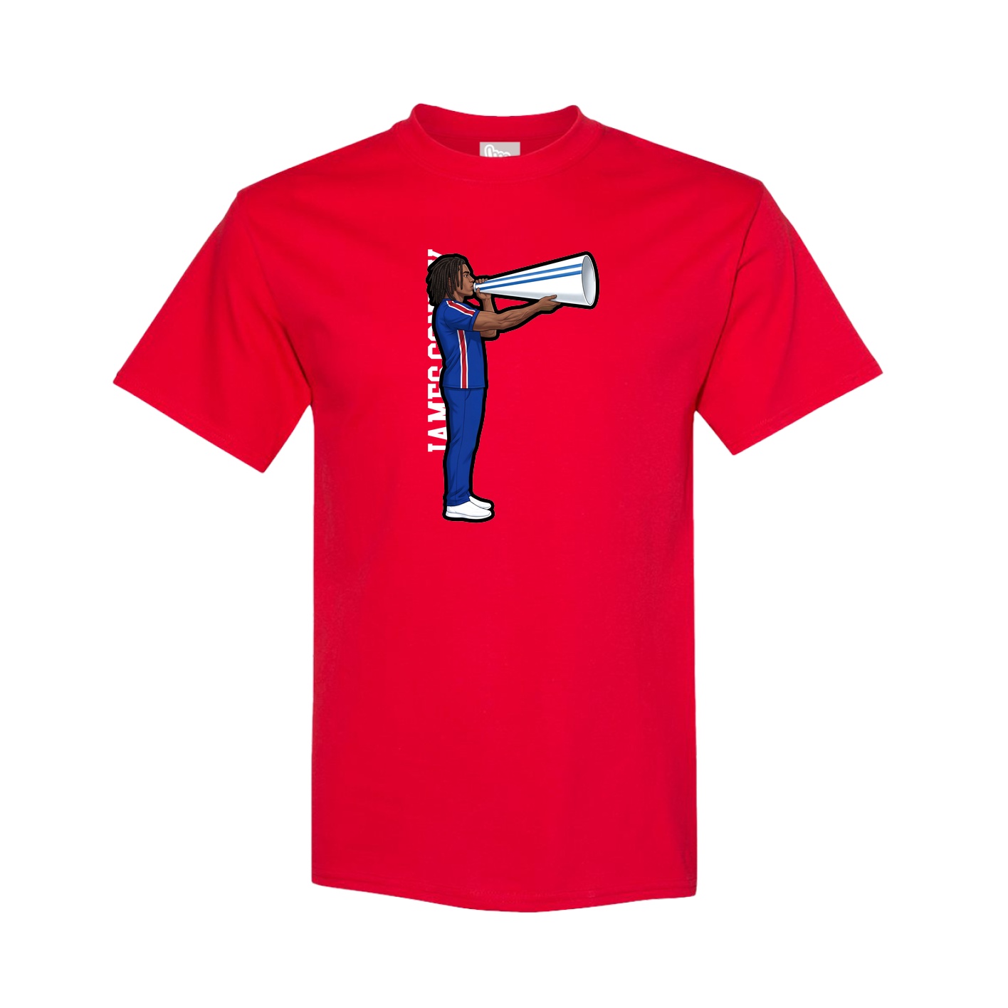 Tee — Name Vertical in Red