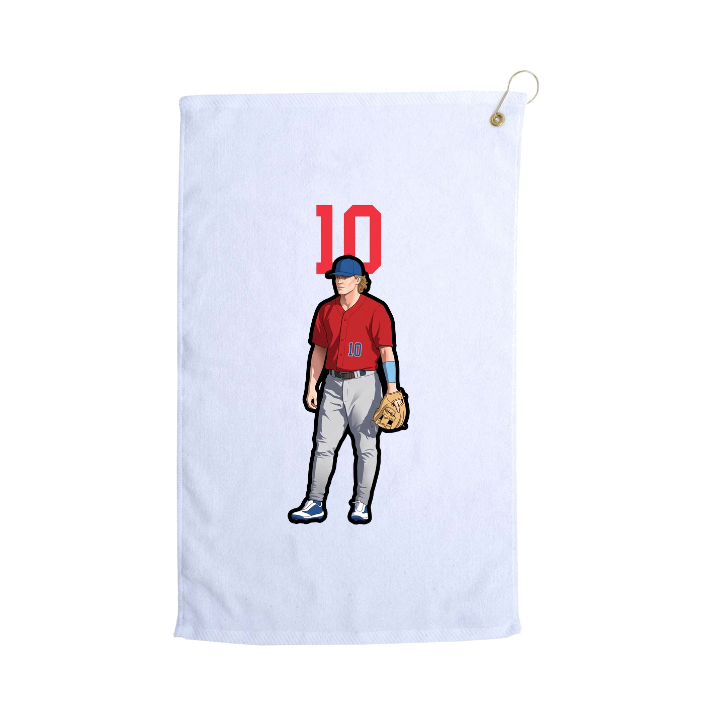 Golf Towel — Number Top in White