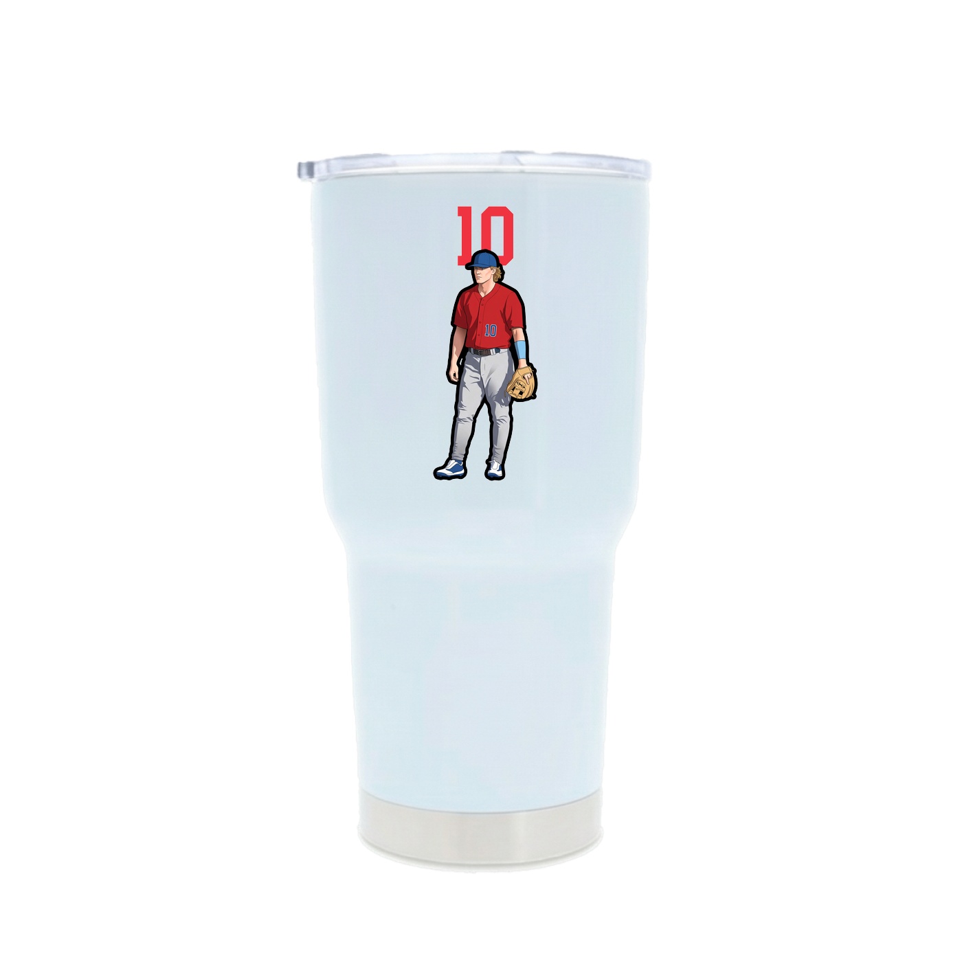 30oz Stainless Steel Tumbler — Number Top in White