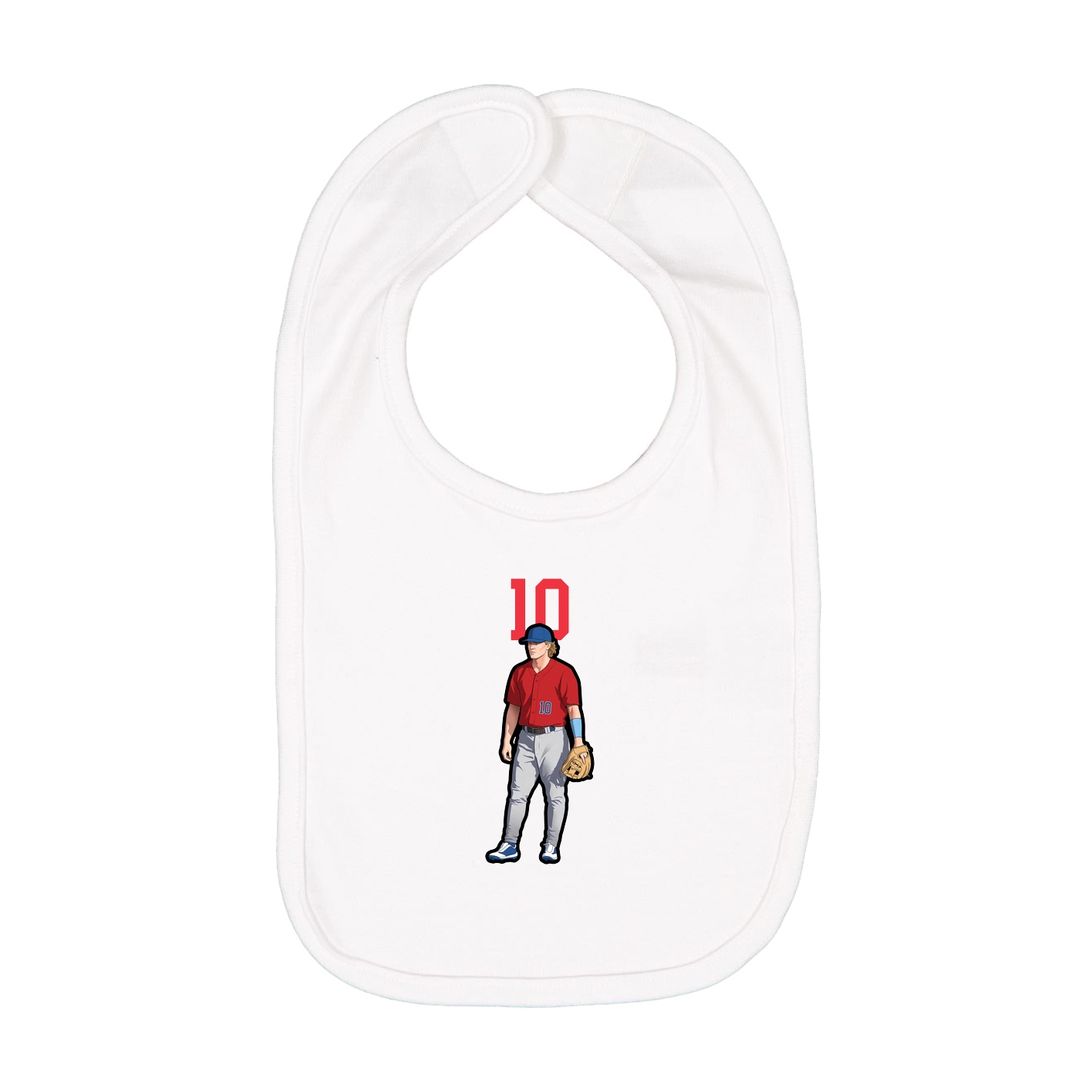 Infant Bib — Number Top in White