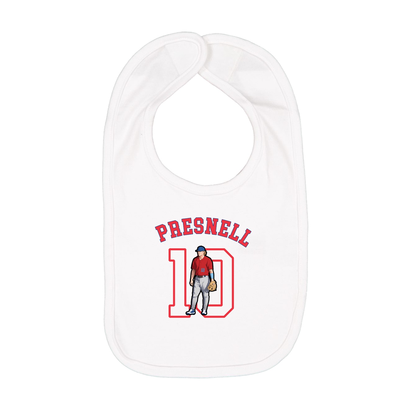 Infant Bib — Shirsey Arch in White