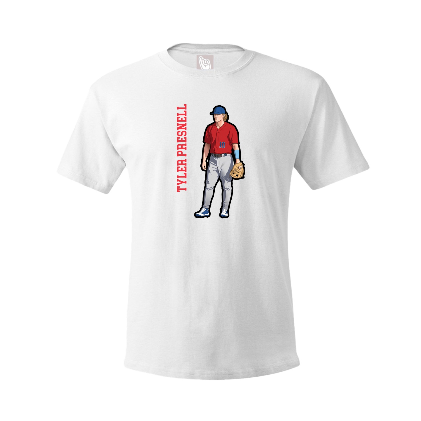 Youth Tee — Name Vertical in White