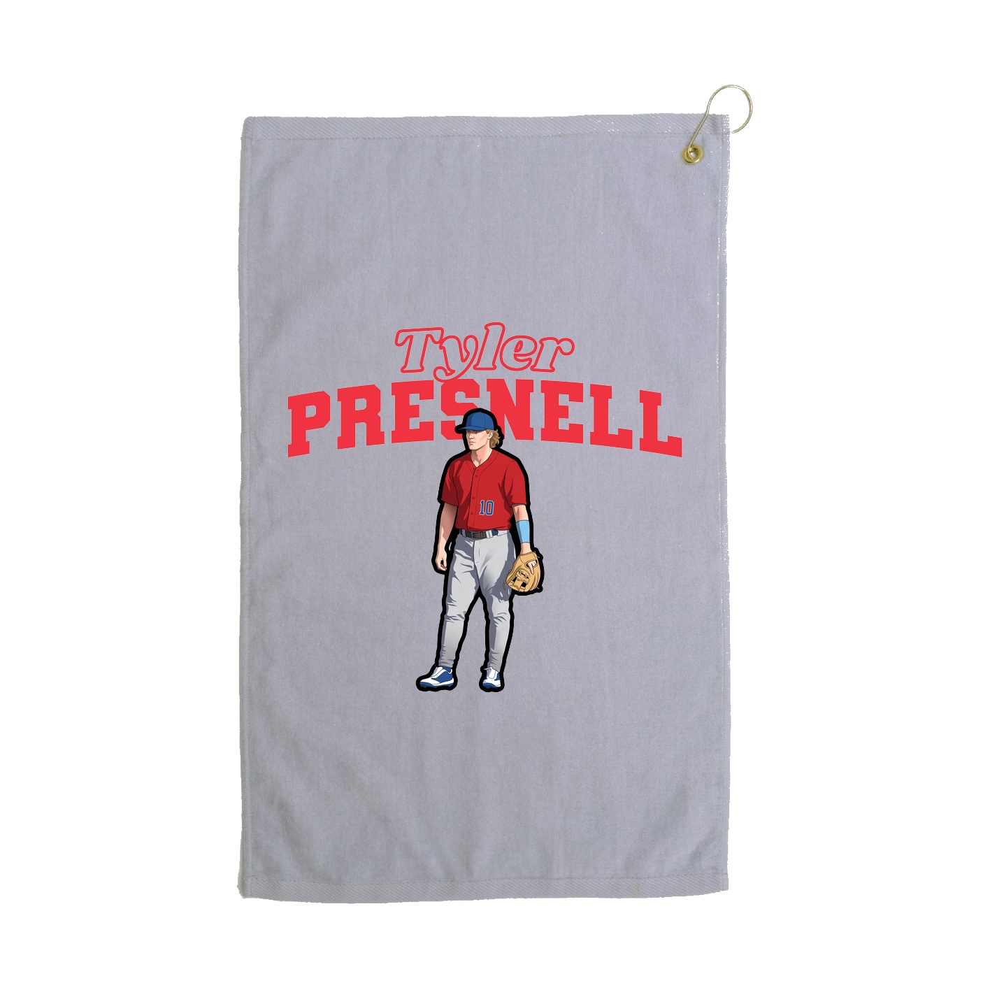 Golf Towel — Name Arch in Grey
